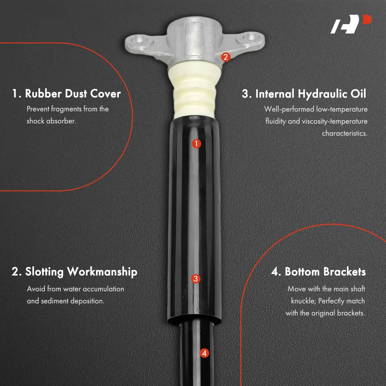 A-Premium Pair Rear Shock Absorber with Top Mount for Hyundai Kona 2018-2022 FWD