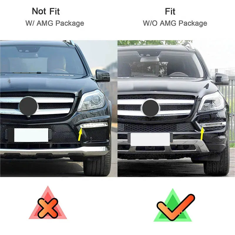 Car Front Fog Light Grille Cover Accessories for Mercedes-Benz GLK-Class W204 X204 2013-2015 A2048853374 A2048853474