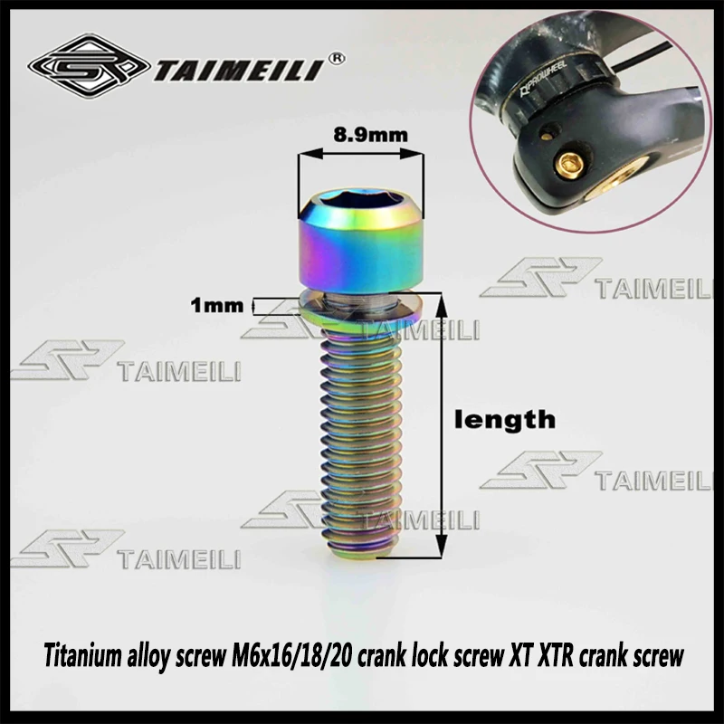TAIMEILI Titanium alloy screw M6x16/18/20 crank lock screw XT XTR crank screw