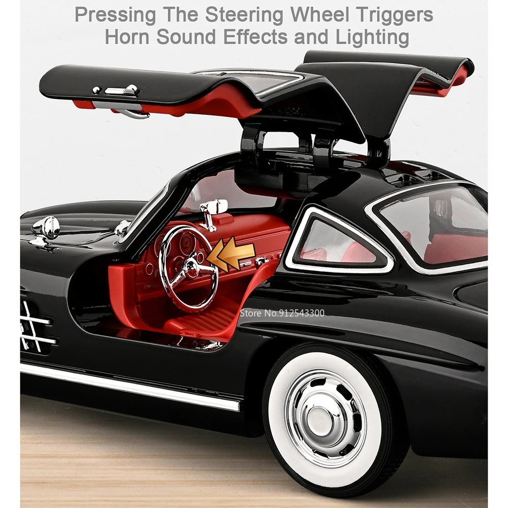 Großes 1:18 300SL LP770 Sportwagenmodell, Spielzeugtüren, geöffnet, zurückziehbar, Stoßdämpfung, Legierung, Fahrzeugmodelle, Hobby, Geschenke für Jungen