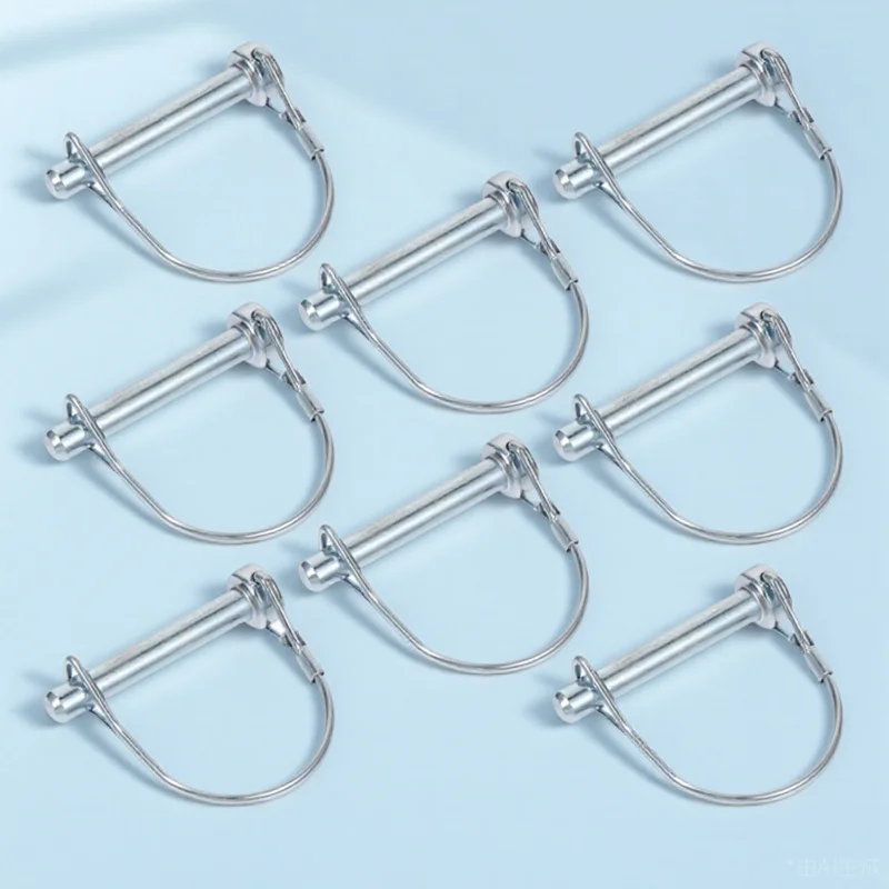 

8 шт. D-образный сверхмощный быстроразъемный предохранительный замок из углеродистой стали для муфты прицепа, фермы, газона, сада, грузовика, лодки, штифтовый вал