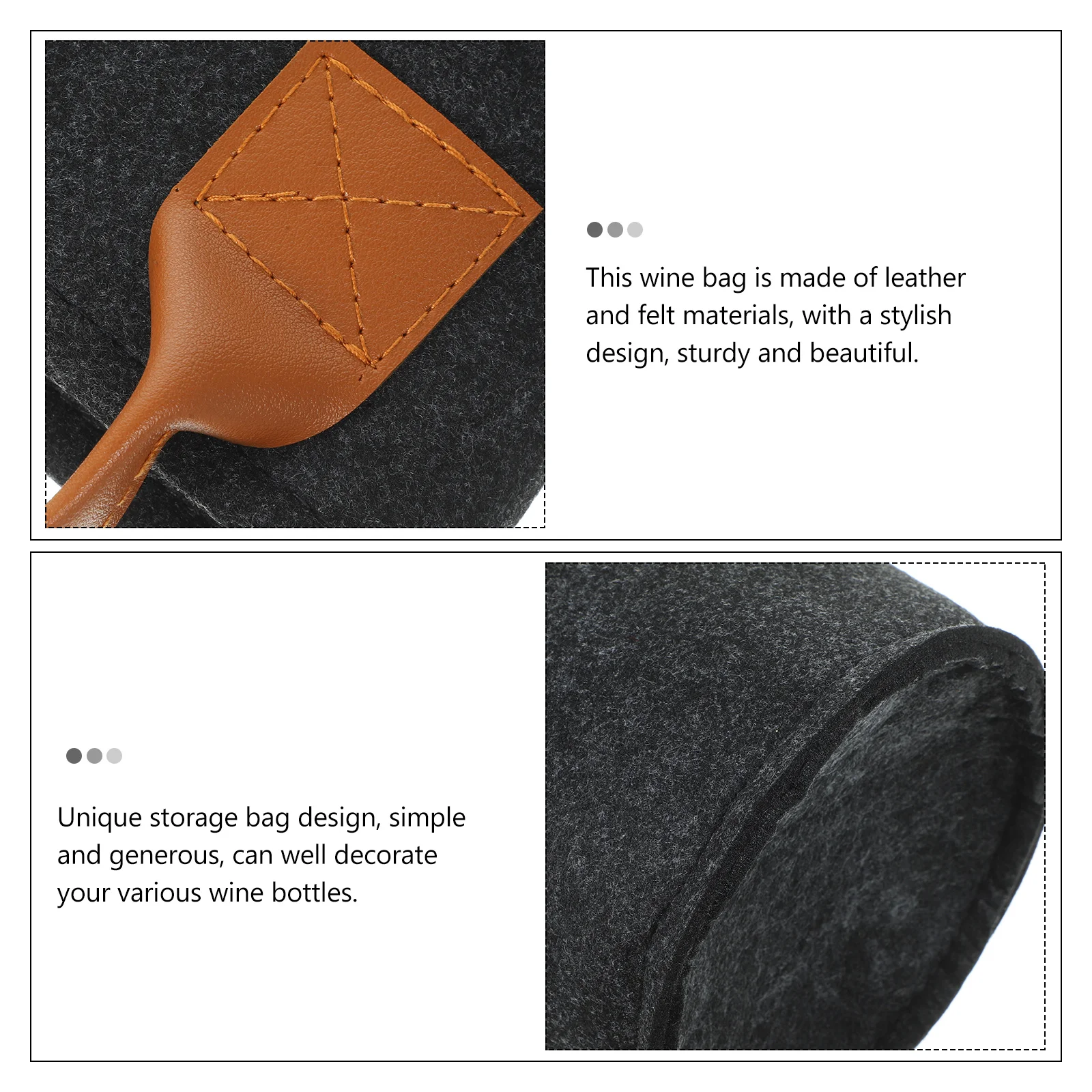 

2Pcs Creative Wine Bag Felt and Stylish Design for Wine Bottle Transport and Decoration Felt Wines Tote Bag