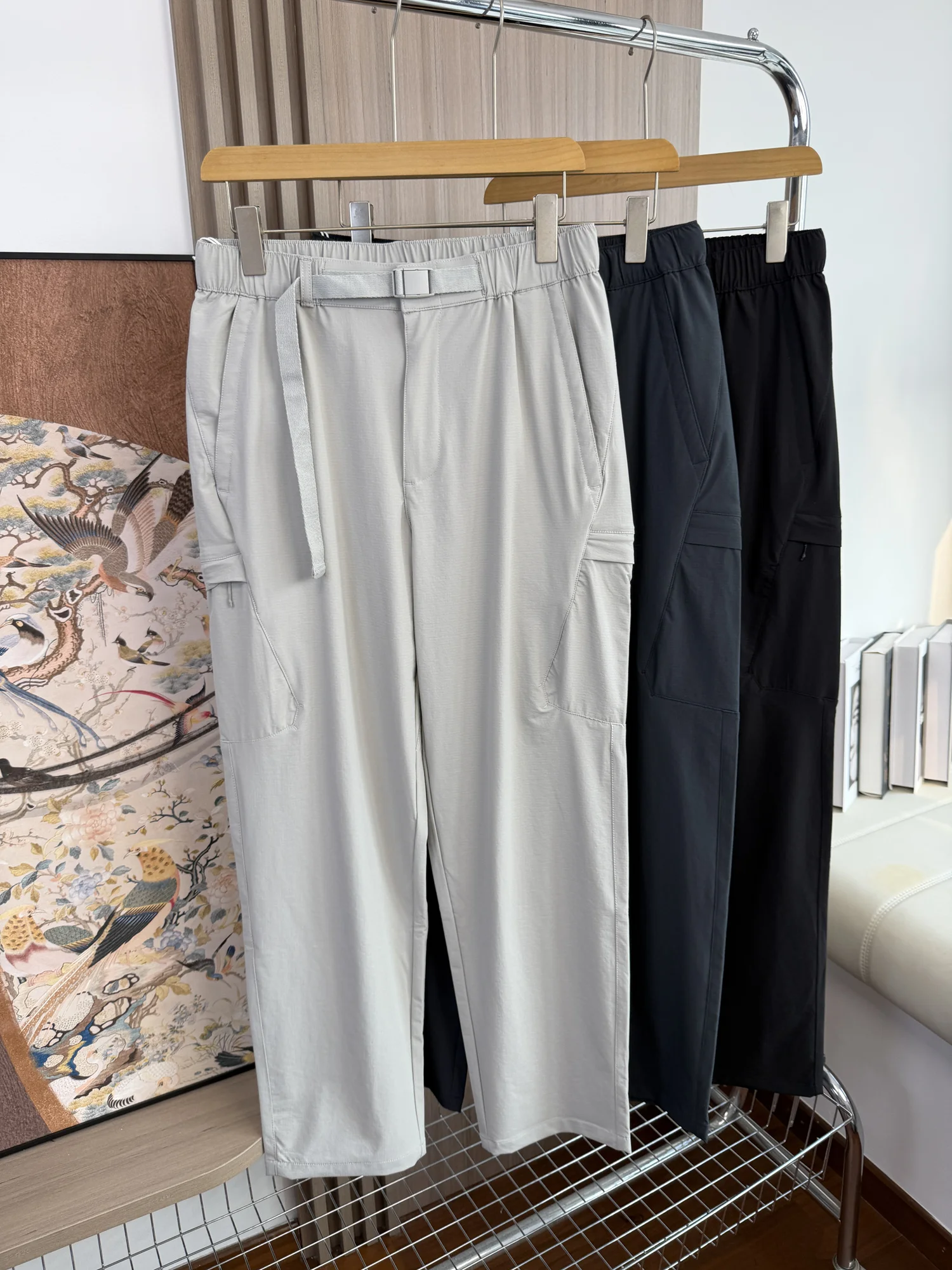 

Outdoor Elastic Comfortable Men's Spring Summer Casual Pants Retro Versatile Loose Workwear Breathable Straight Leg Pants