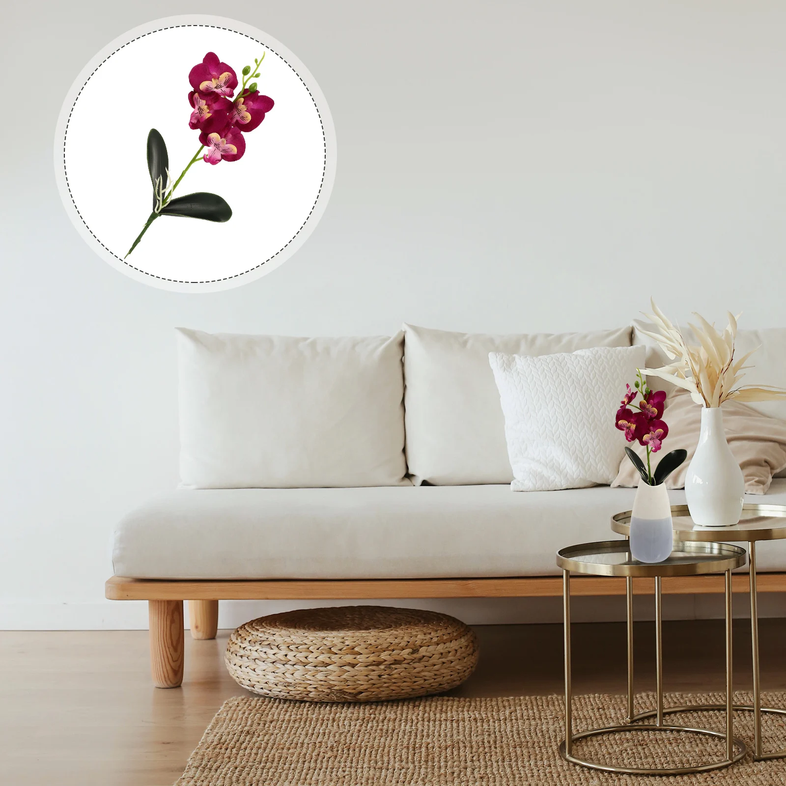 

3Pcs Realistic Fake Mini Phalaenopsis Silk Flowers Indoor Decors Exquisite Craft for Home Office Table Setting Supplies