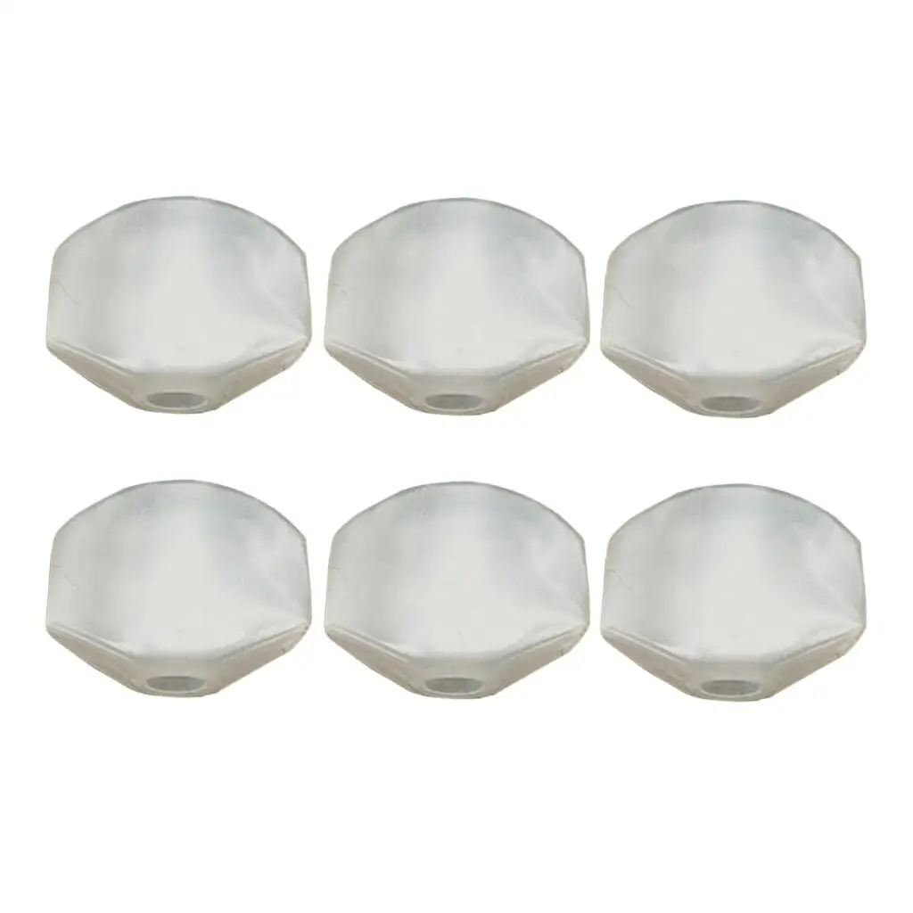 6 Pieces Plastic Guitar Tuning Pegs Keys Buttons Caps Knobs Acoustic Guitar Replacement Parts White Stringed Instruments