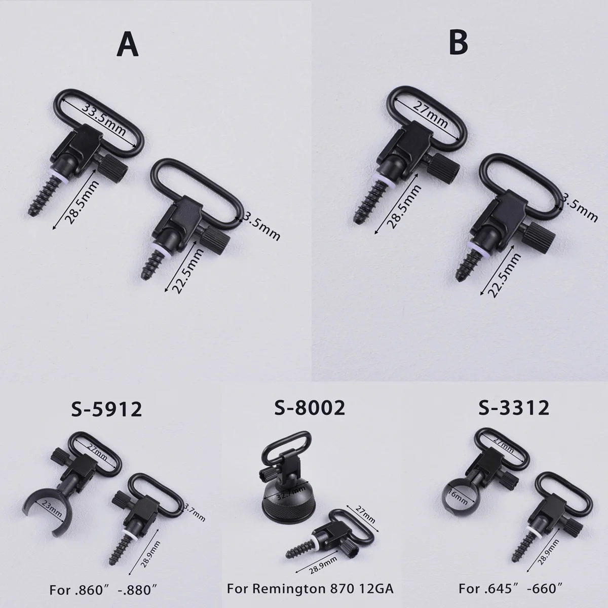 

Tactical Mossberg 500 Remington 870 1100 Metal Quick Detachable Sling Swivels Adapter Set For Rifle Shotgun Express 20GA 12GA
