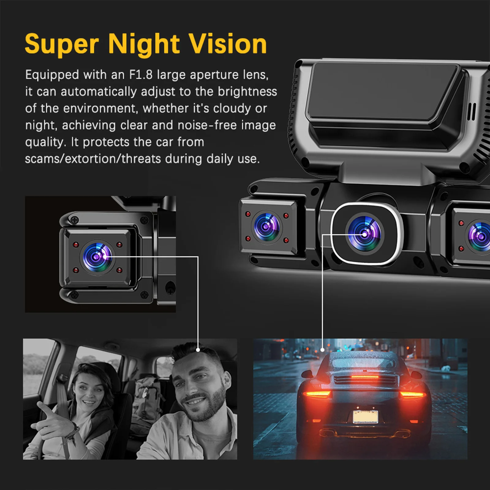 4 Channel Car Dash Camera Night Vision WiFi & APP Control Parking Mode Driving Video Recorder Car Dashboard Camera Recorder