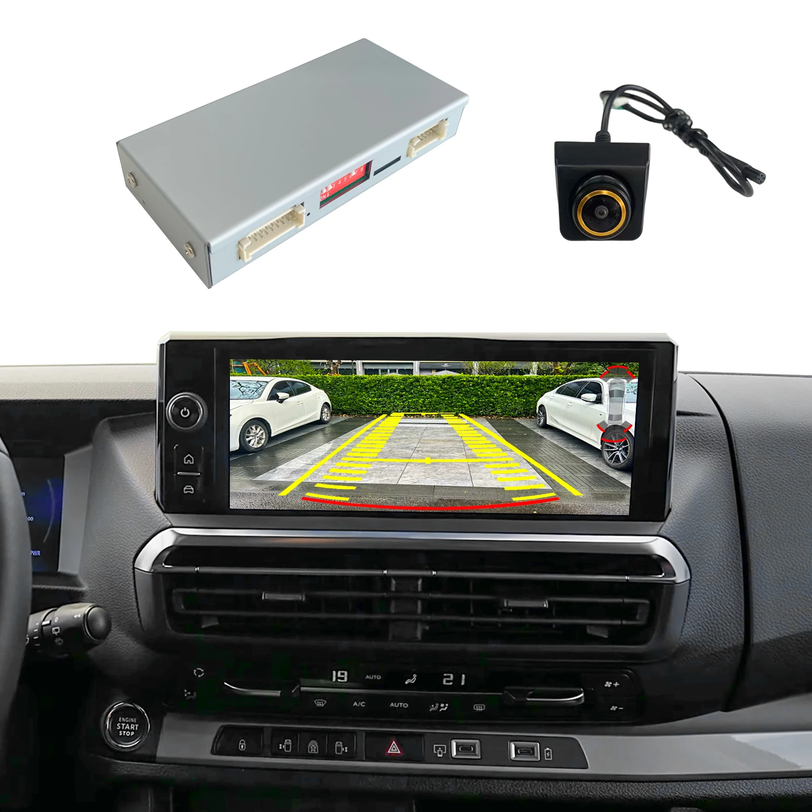 Interface de caméra de recul pour TOYOTA Proace, Peugeot Expert/Partner/Rifter/Traveller/, Citroën Berlingo/Jumpy, Opel Combo/Vivaro