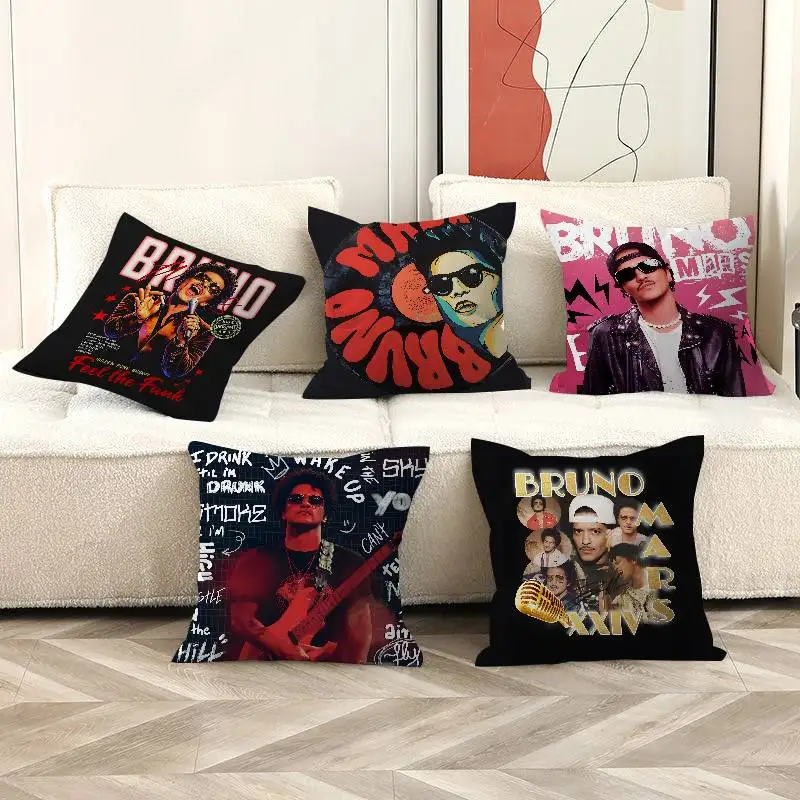 Pop Singer B-Bruno M-Mars Cushion Cover Inches Farmhouse Decor Home Throw Pillow Covers for Couch Decorations