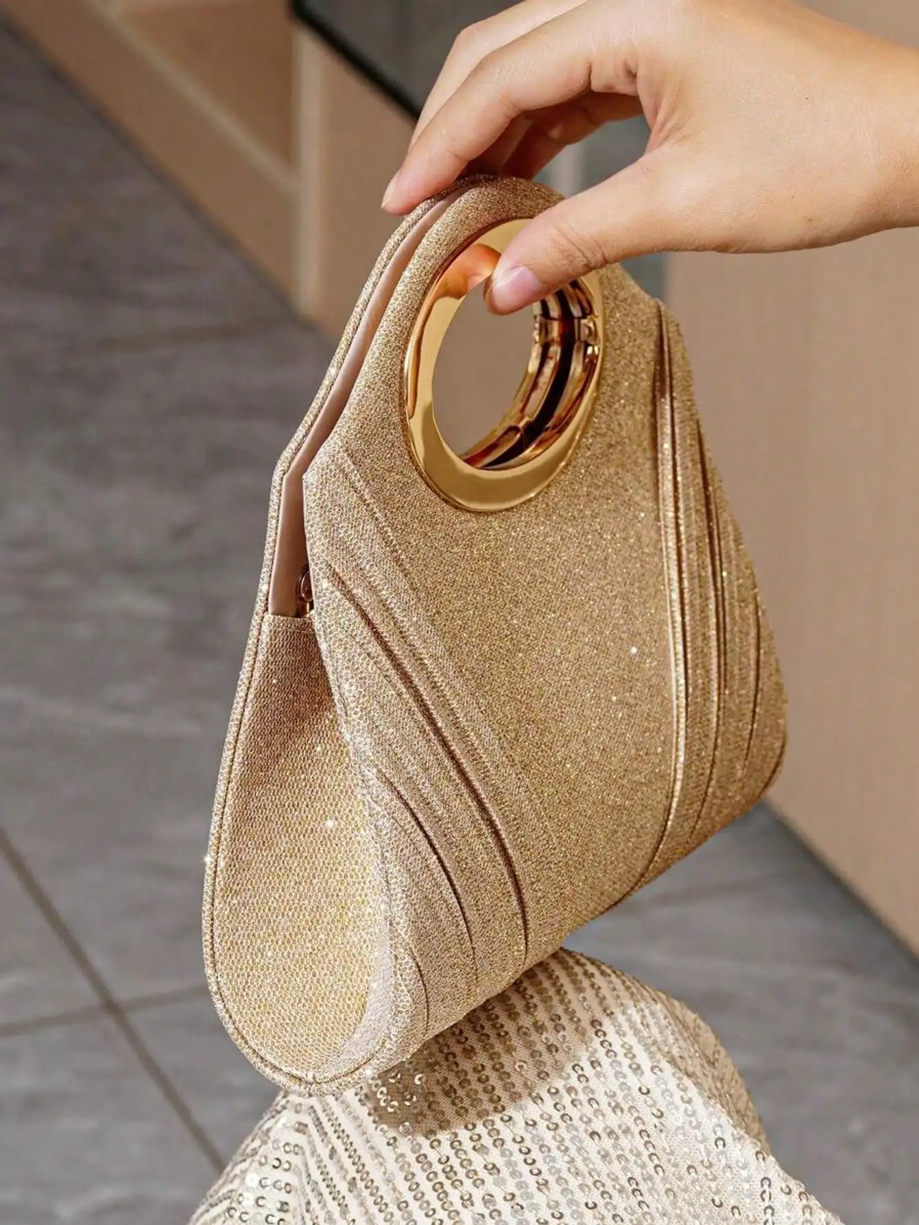 حقيبة دلو خفيفة الوزن من حجر الراين واللؤلؤ الصناعي - أنيقة وهادئة للحفلات والعشاء والعروس #4