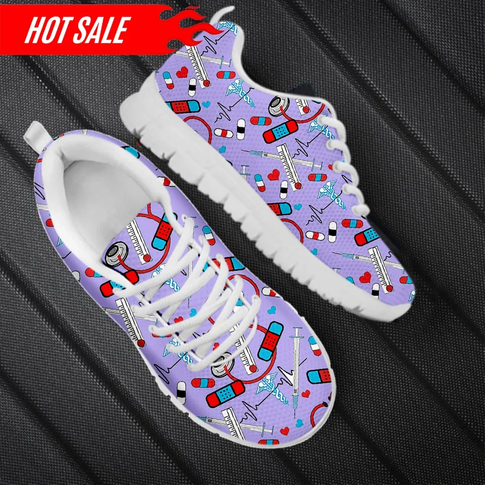 Classic Women's Nurse Shoes Meidcal Equipment Assistant Print Female Casual Sneakers Outdoor Walking Tennis Gifts