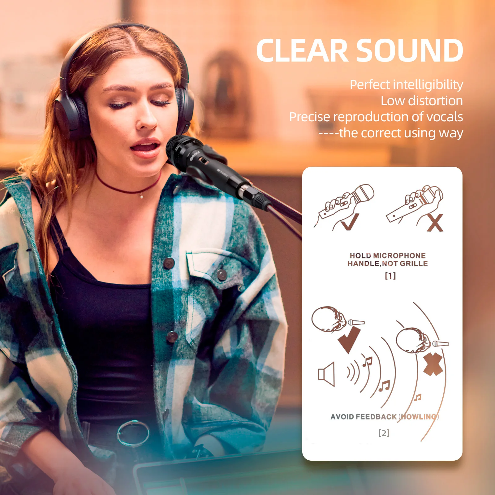 D86 ميكروفون سلكي احترافي معدني 6.5 ملم مكبر صوت كاريوكي ميكروفون شخصي حصري للعروض والتسجيلات