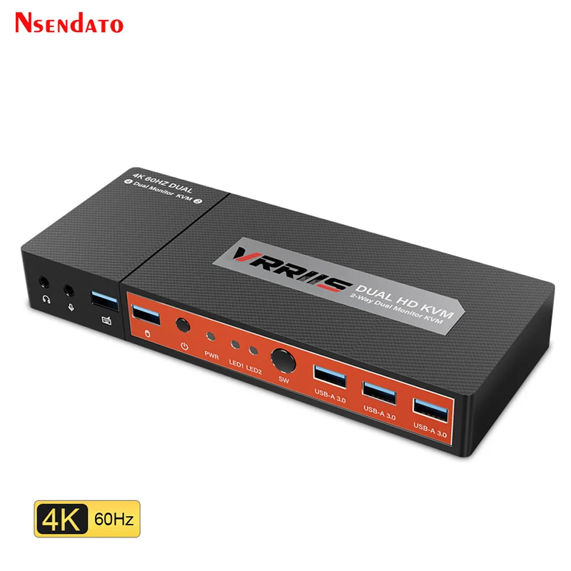 USB HDMI KVM Switcher 4K 60hz USB KVM Extender HDMI Dual Monitor 4 PC 2 out For USB Mouse keyboard Monitor