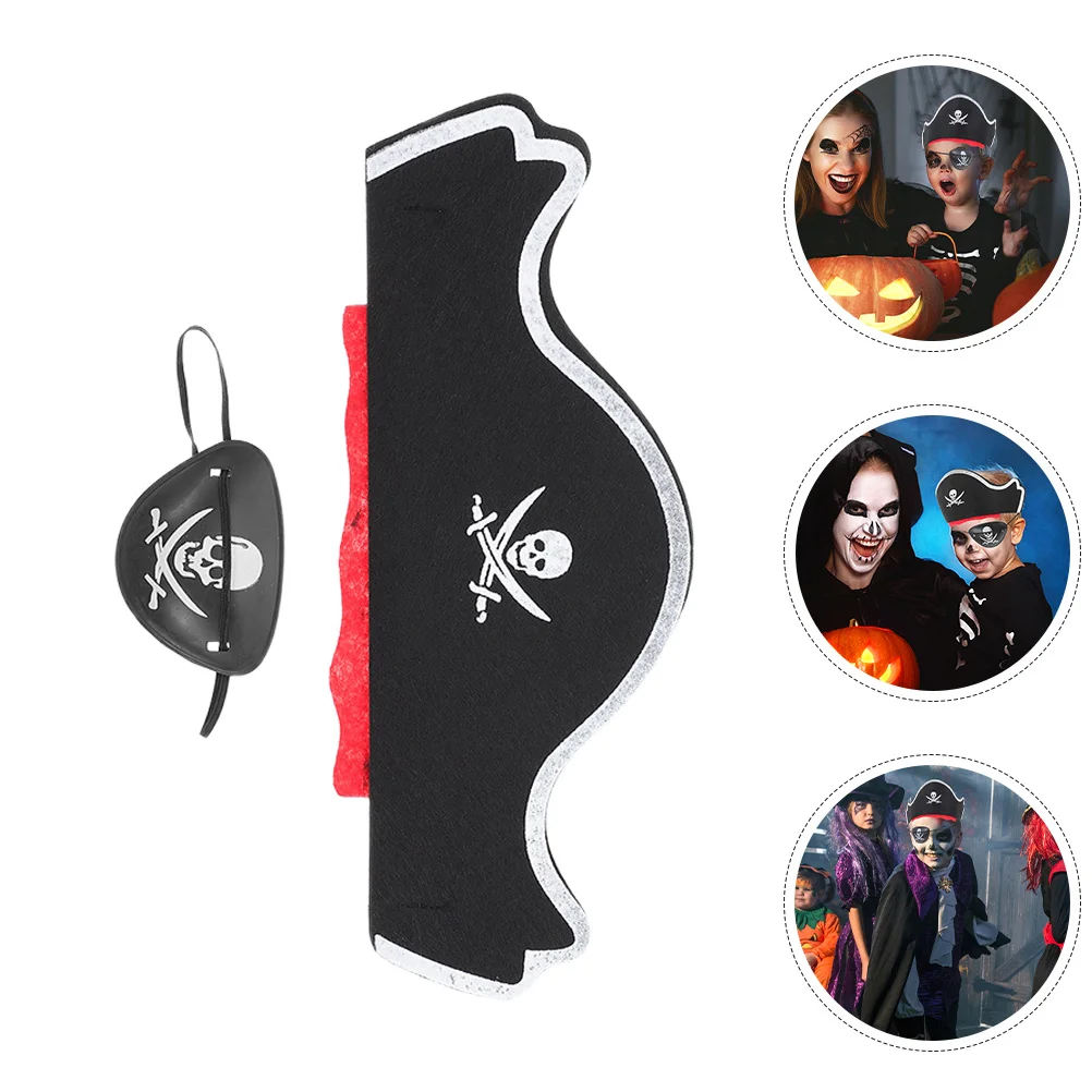 

6 шт., комплект костюмов на Хэллоуин, шляпа, патчи для глаз, пиратский головной убор для взрослых, нарядная тематическая вечеринка, косплей, карибский пират