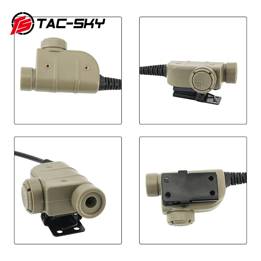 سماعة رأس TS TAC-SKY-Tactical ، جهاز اتصال لاسلكي ، محول PTT ، U94 PTT للصيد ، الرماية ، ملحق رياضي