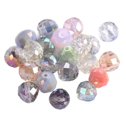 20pcs 8mm Round Teardrop Shape Faceted Crystal Glass Loose Crafts Beads for Jewelry Making DIY Crafts