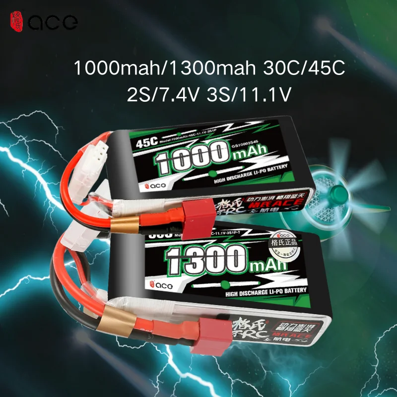 Original Gens ACE 1000mAh 1300mAh 30C&45C 2S/3S (7,4V/11,1V) LiPo-Akku für RC-Helikopter Quadcopter FPV Racing Drohnen-Teile
