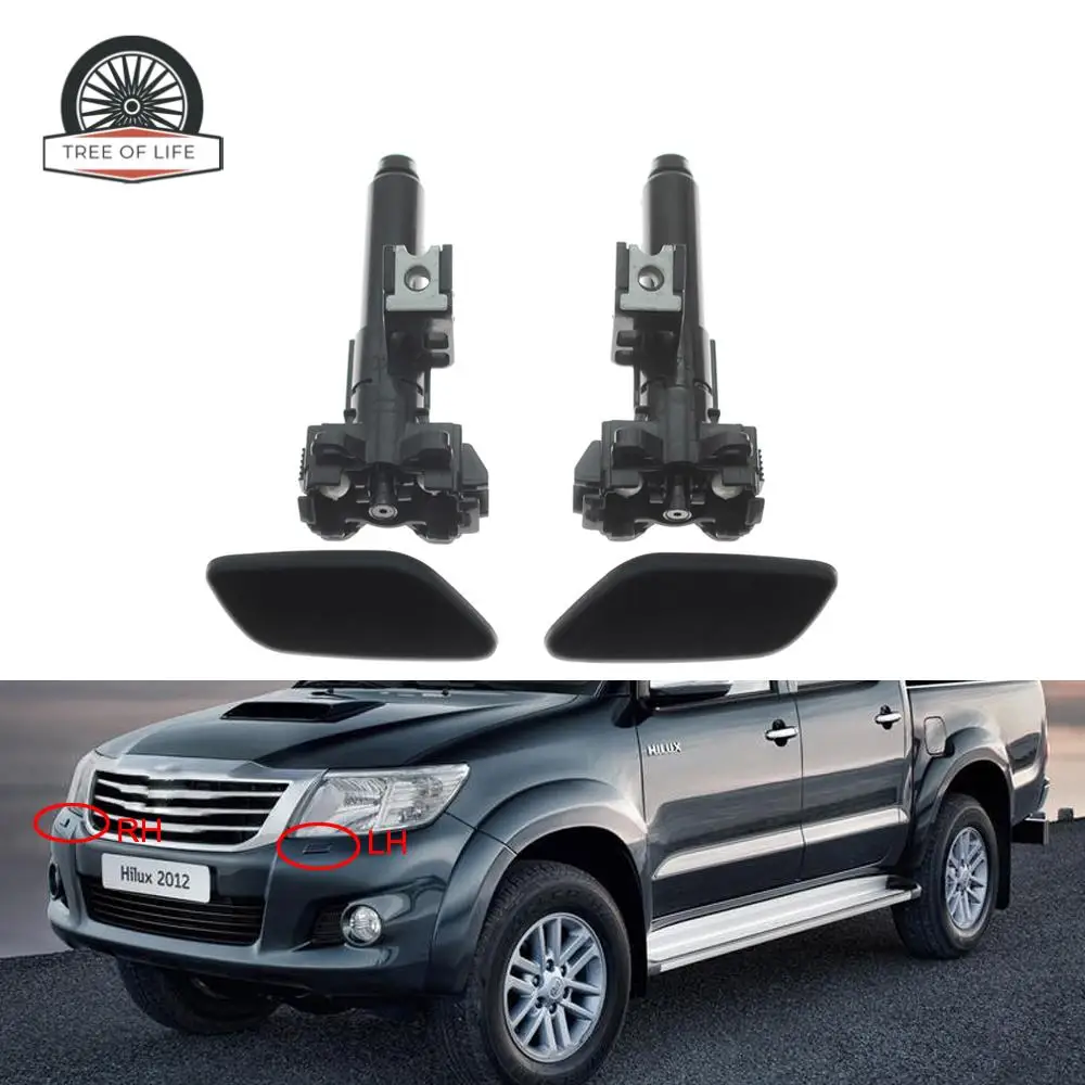 

850440K120 850450K130 Front Bumper Headlight Washer Spray Nozzle Jet Cover Cap For Toyota Hilux 2015 2016 2017 2018 2019 2020+