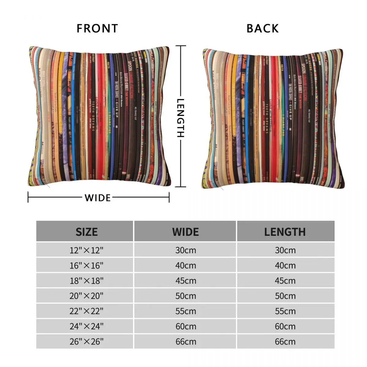 Indie Rock Vinyl Records Pillowcase Polyester Linen Velvet Creative Zip Decor Pillow Case Sofa Cushion Cover Wholesale