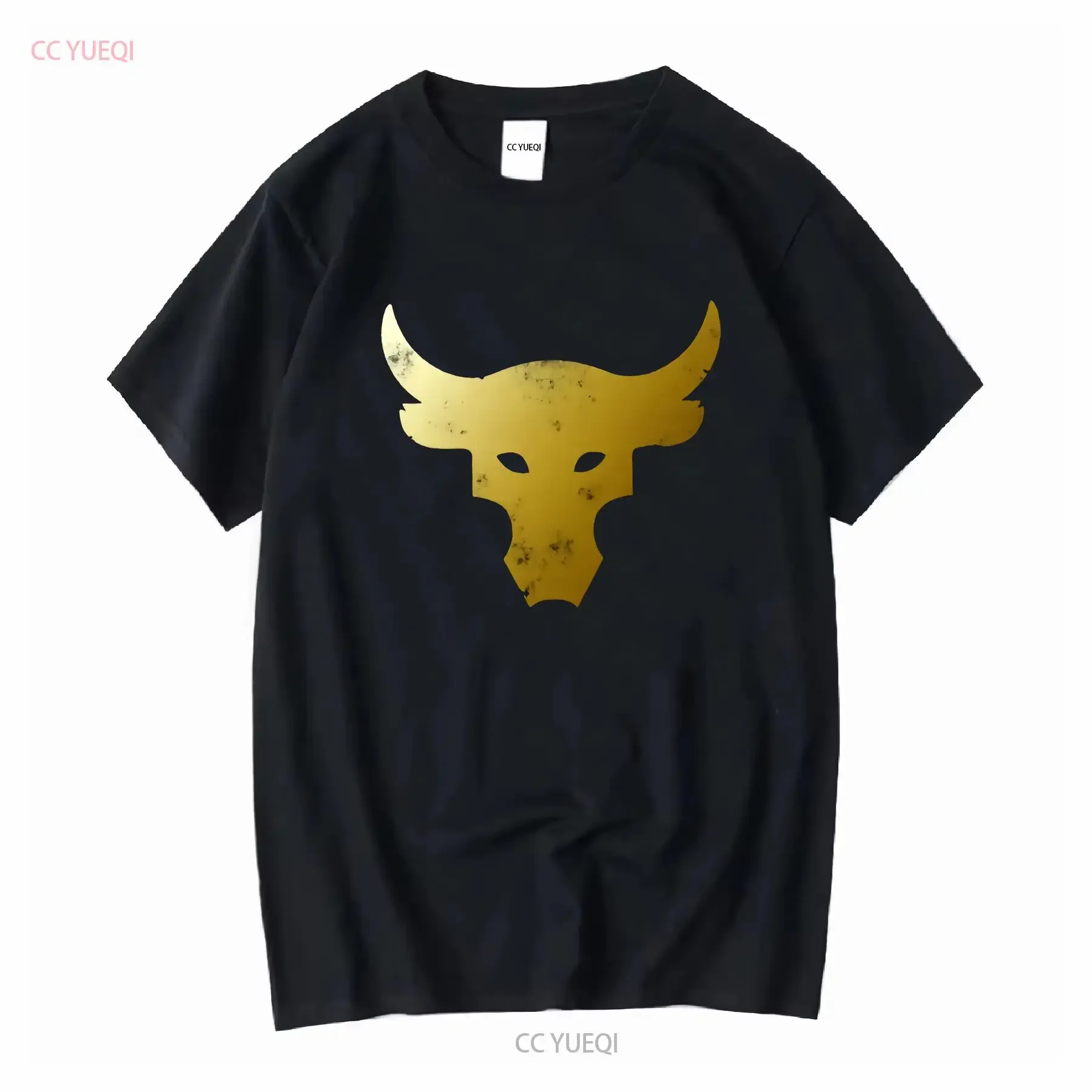 Nuevo proyecto Rock Brahma para hombre, camiseta con Logo de toro, Top lavado vintage de la cabeza para uso diario, ropa de calle Unisex