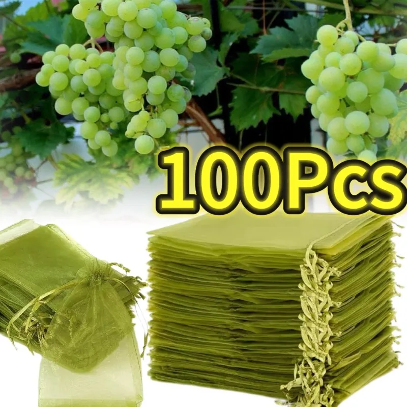 

1-100PCS Grapes Fruit Protection Bags Anti-Bird Netting Mesh Garden Bag Vegetable Strawberry Bags Garden Tools Plant Grow Bags