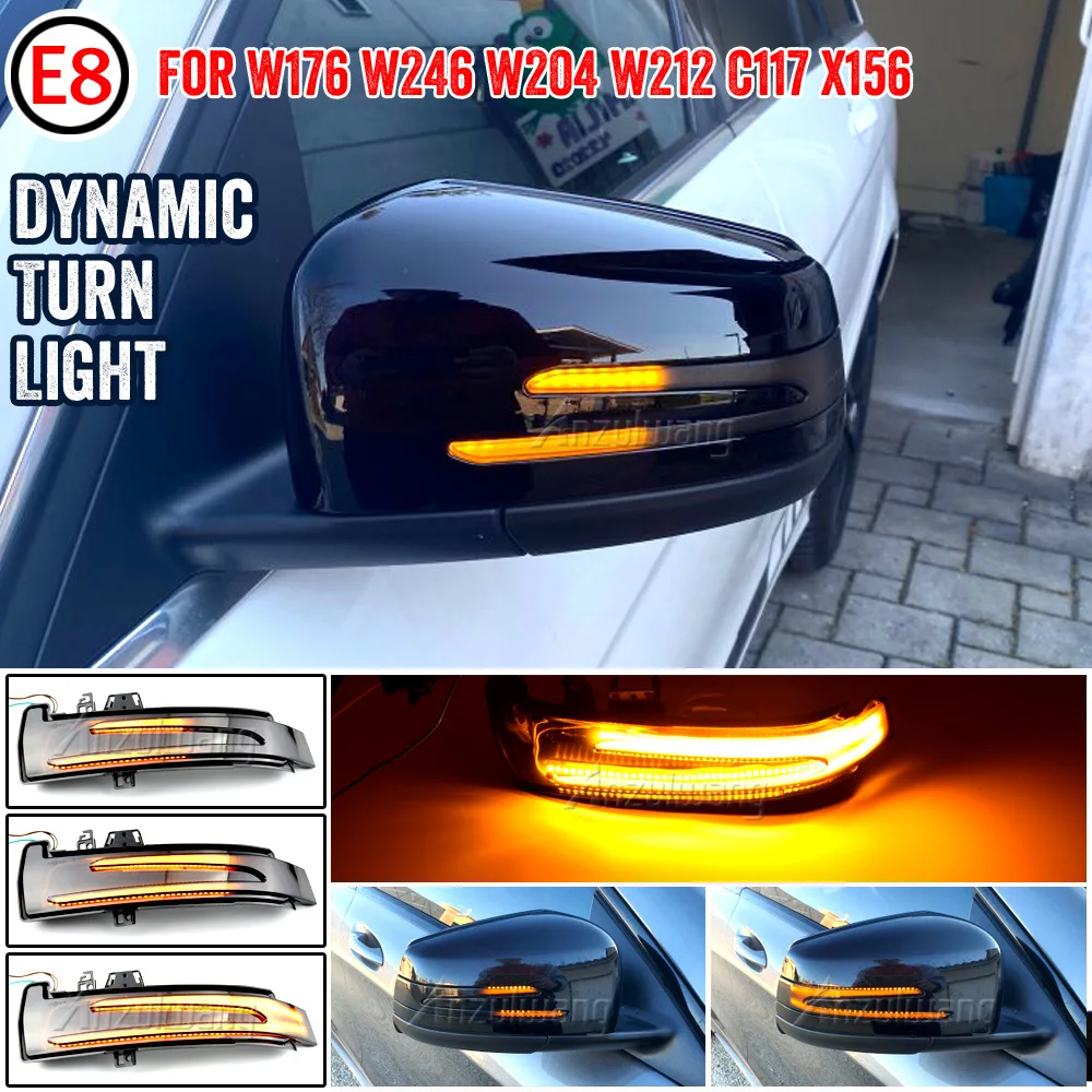 For Mercedes-Benz W176 W246 W204 W212 C117 X156 LED Dynamic Turn Signal Light Flasher Flowing Water Blinker Flashing Light