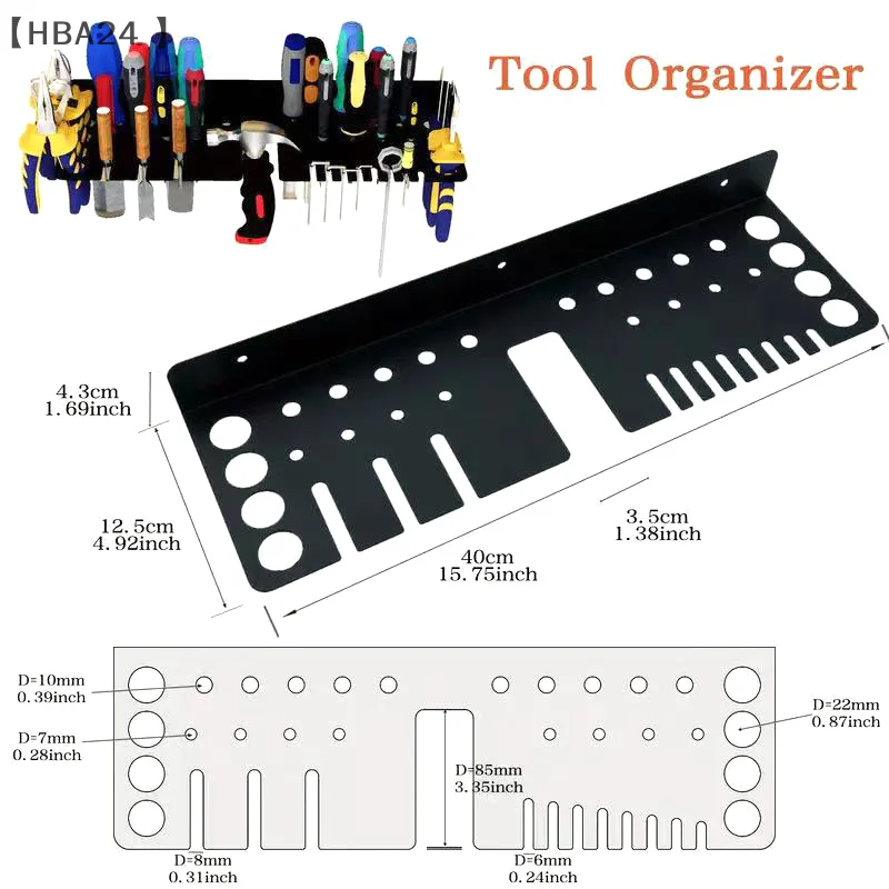 Screwdrivers Tool Holder Organizer Hammer Pliers Wall Mounted Metal Storage Rack Organizer Workshop Workbench Small Tool Storage