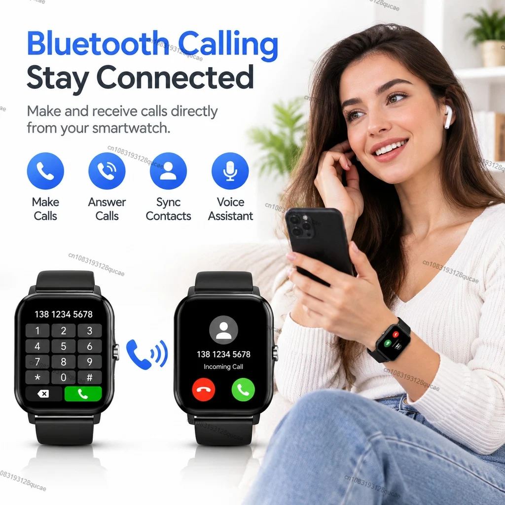 2027 New Smart Watch for Men Women Gifts 1.83 Inch Full Touch Screen Sports Fitness Watch Bluetooth Calls Digital Smartwatch H10