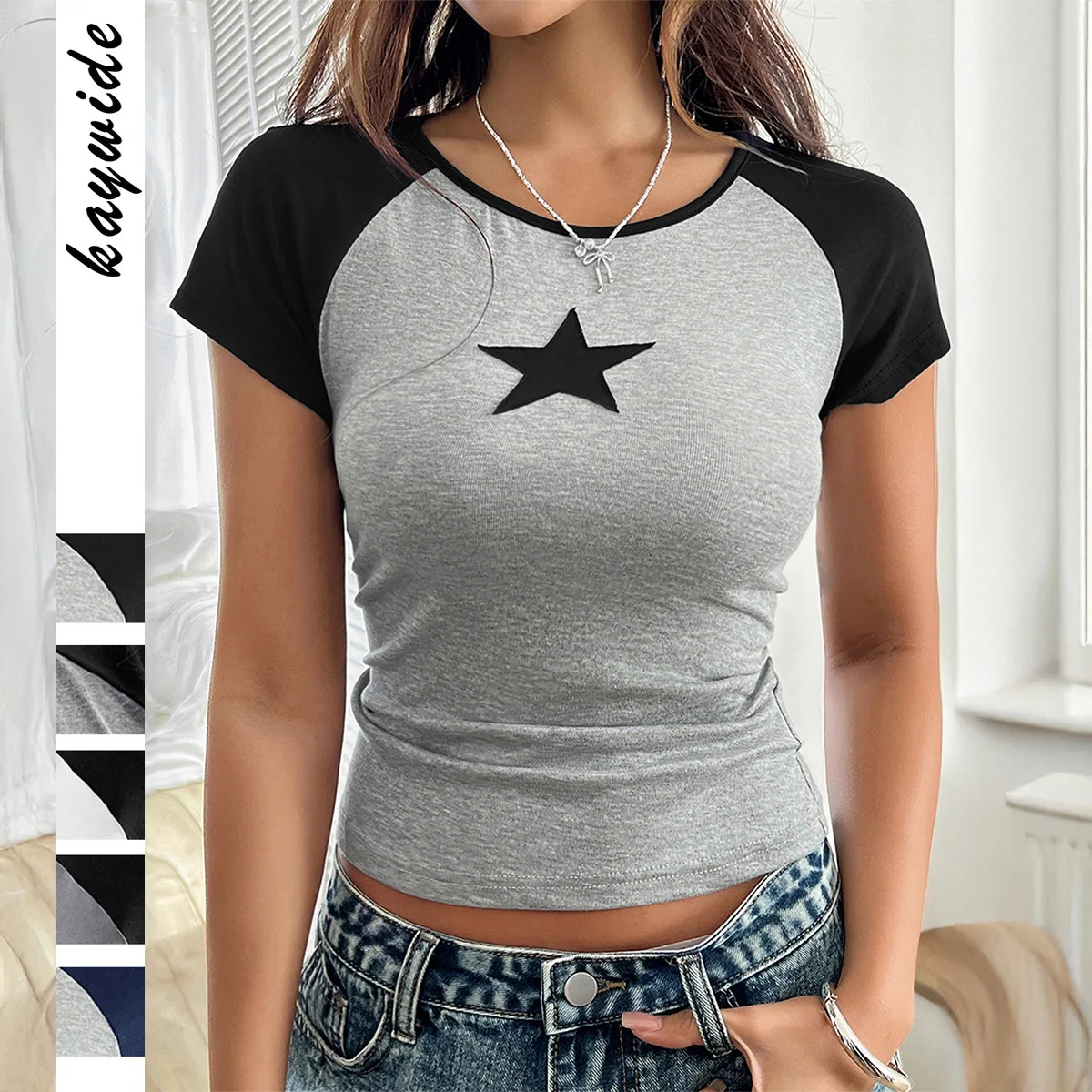 

Y2K Style Spice Girl Slim Printing T-shirt Women's Clothing 2025 Spring And Summer Amazon Foreign Trade Independent Station