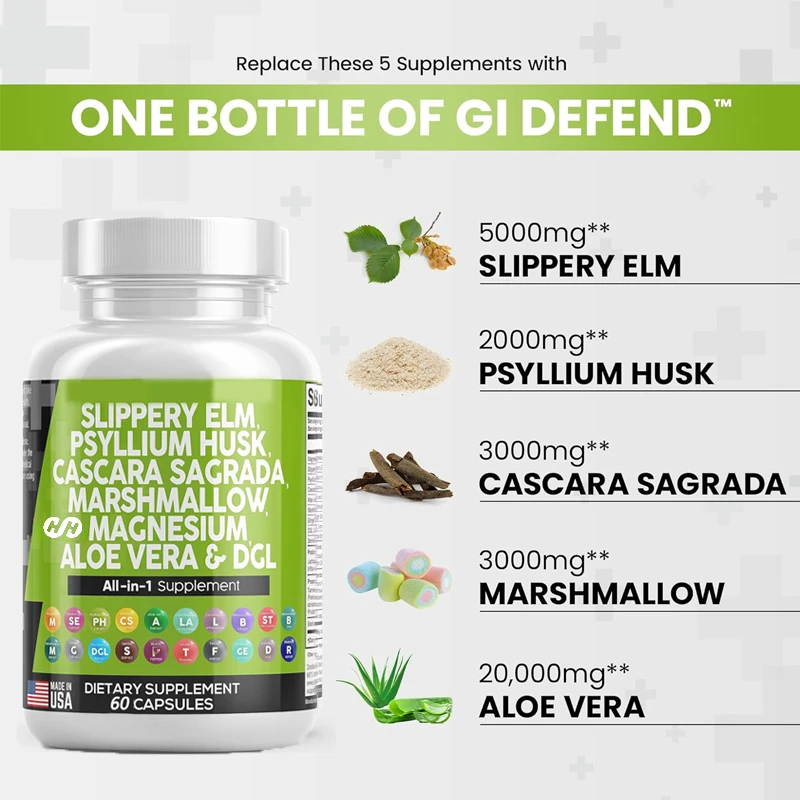 Yushu Yangcheqianzi Is Used for Probiotic Digestion, Intestinal Health, Aloe Vera, Licorice, and Senna Leaf Extract 60 Capsules