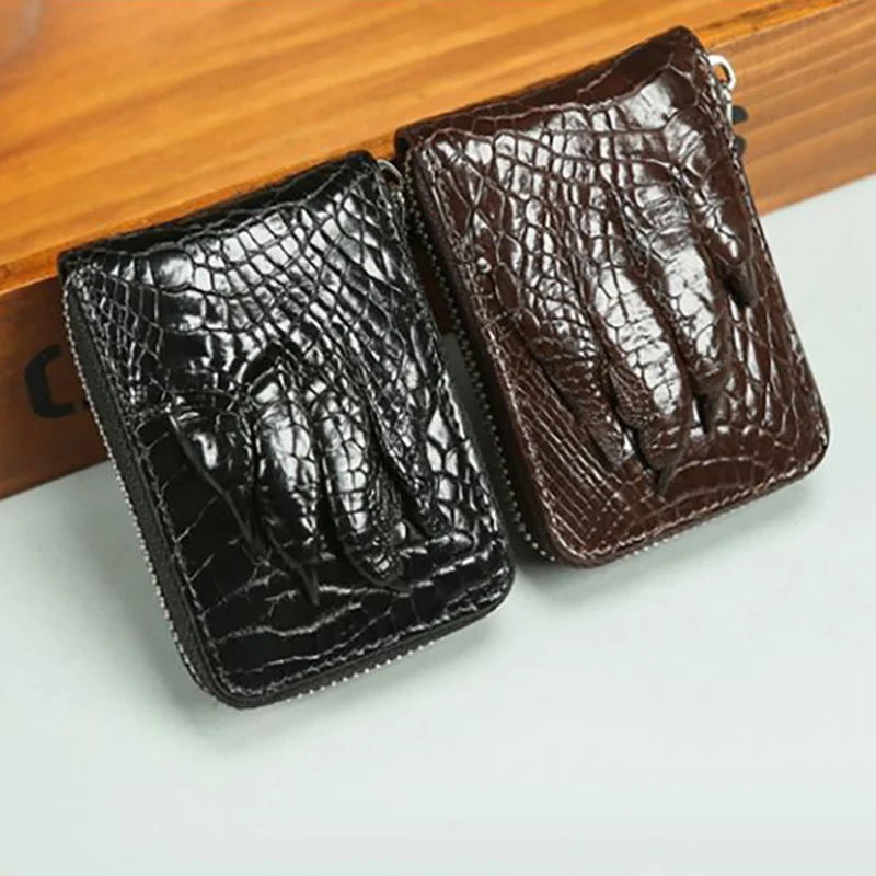 2026 موضة جديدة للرجال حاملي البطاقات والهويات التمساح جلد طبيعي قصير المنظم محفظة الصبي العلامة التجارية الفاخرة حامل بطاقة الرجال محفظة