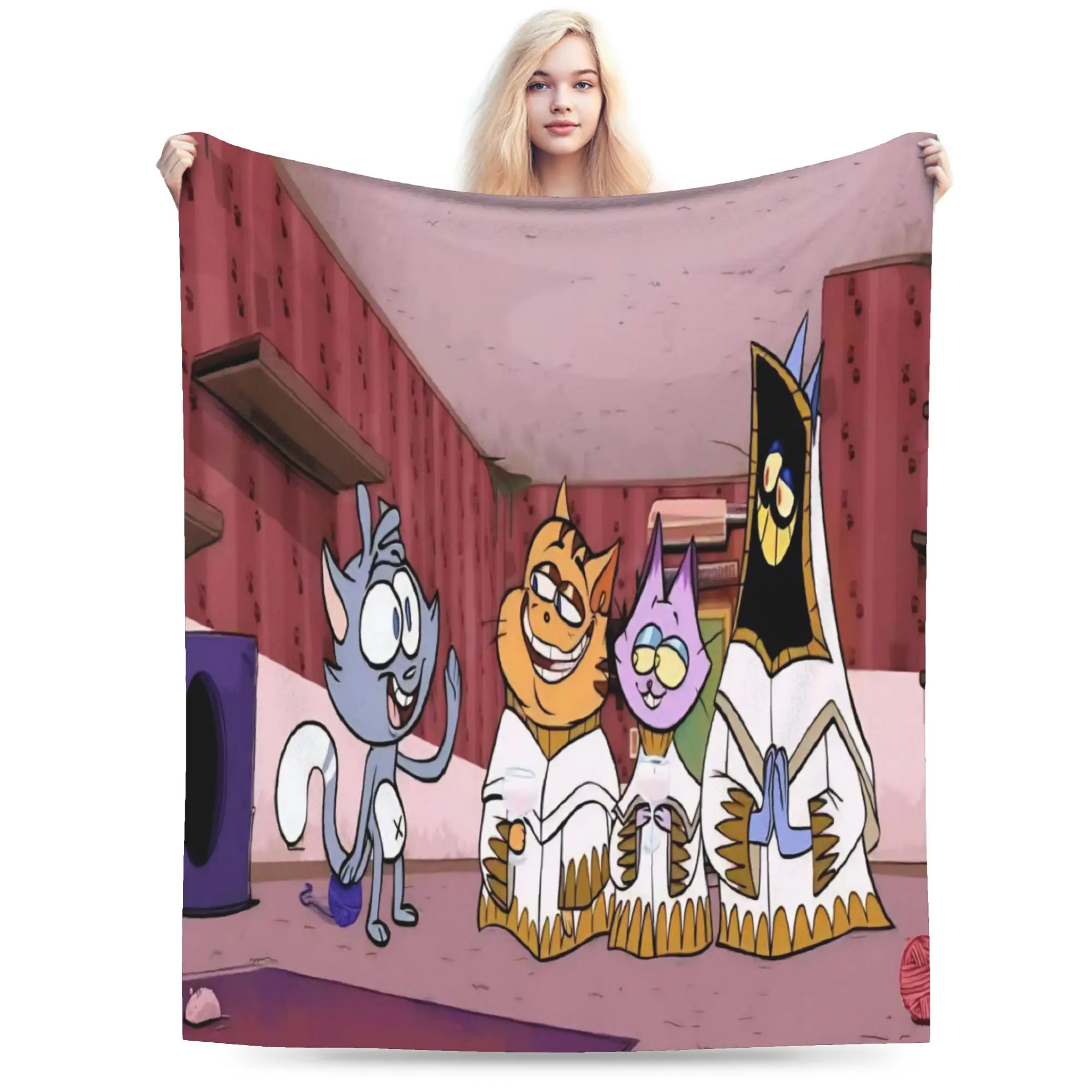 Ollie and Scoops Stuff Blanket Soft Flannel  Throw Blankets Cozy Plush Thin Quilt