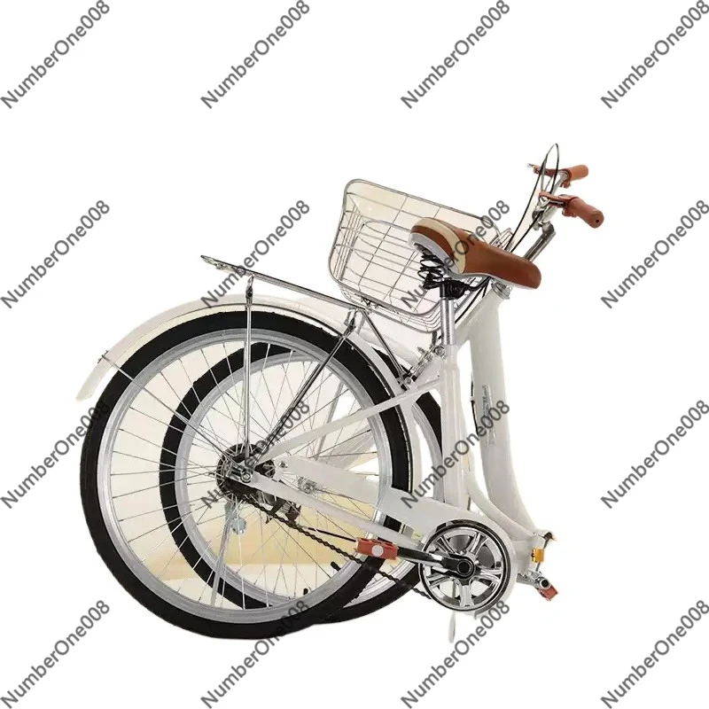 Ultra-light 24 Inch Folding Bicycle, Portable Variable Speed Bike for Adults & Students, Easy Assembly Unisex