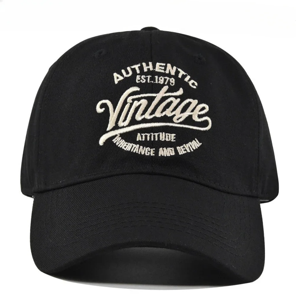 Baseball Cap Letter Vintage Embroidered Adjustable Washed Look Dad Hat for Men Women Outdoor Sports Trendy Streetwear Style