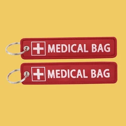 Medical Bag Embroidered Key Fobs Key Tags Keychain for Car Motorcycles Keyring Holder Chaveiro Jewelry Nurse Doctor Gifts