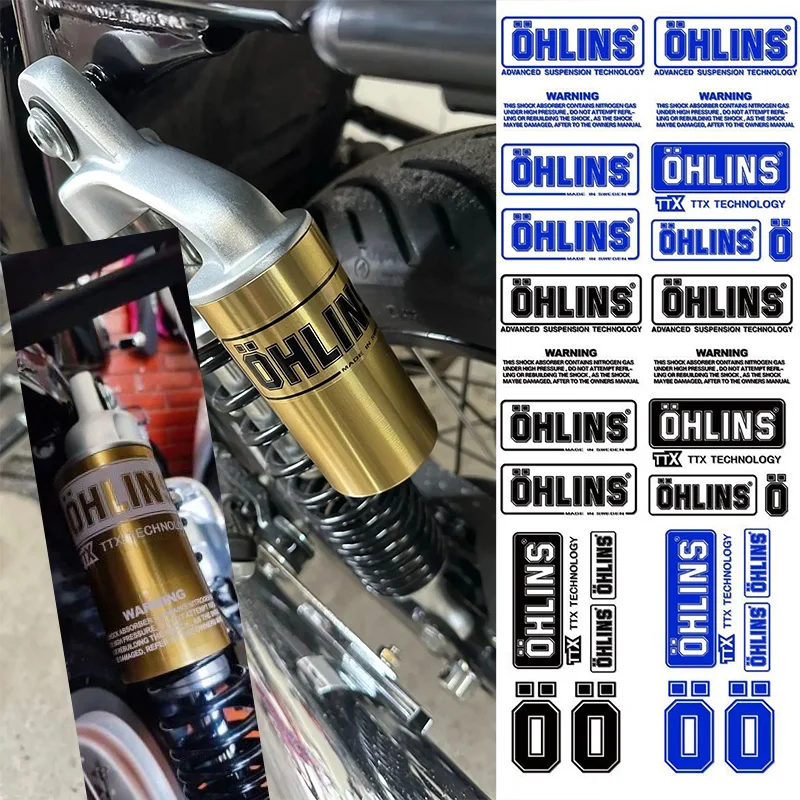 Ohlins mate pegatina para motocicleta amortiguador, calcomanía decorativa transparente para Duke RC 390, 200, 790, 890, 1290, SUPER ADV 990, 1190