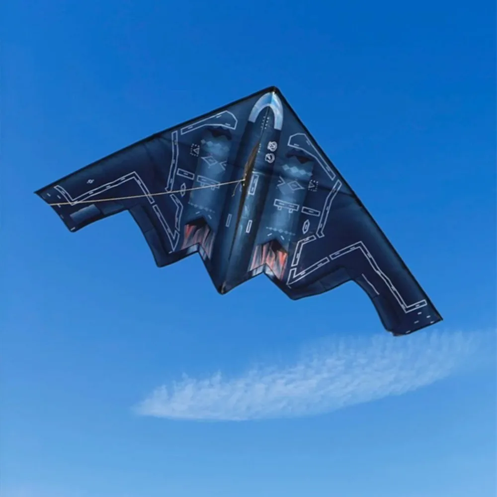 Fácil de voar pipas de avião bom voando preto lutador grande delta pipa 1.4/1.6m com 100 metros linha kite aeronave pipa criança & adulto