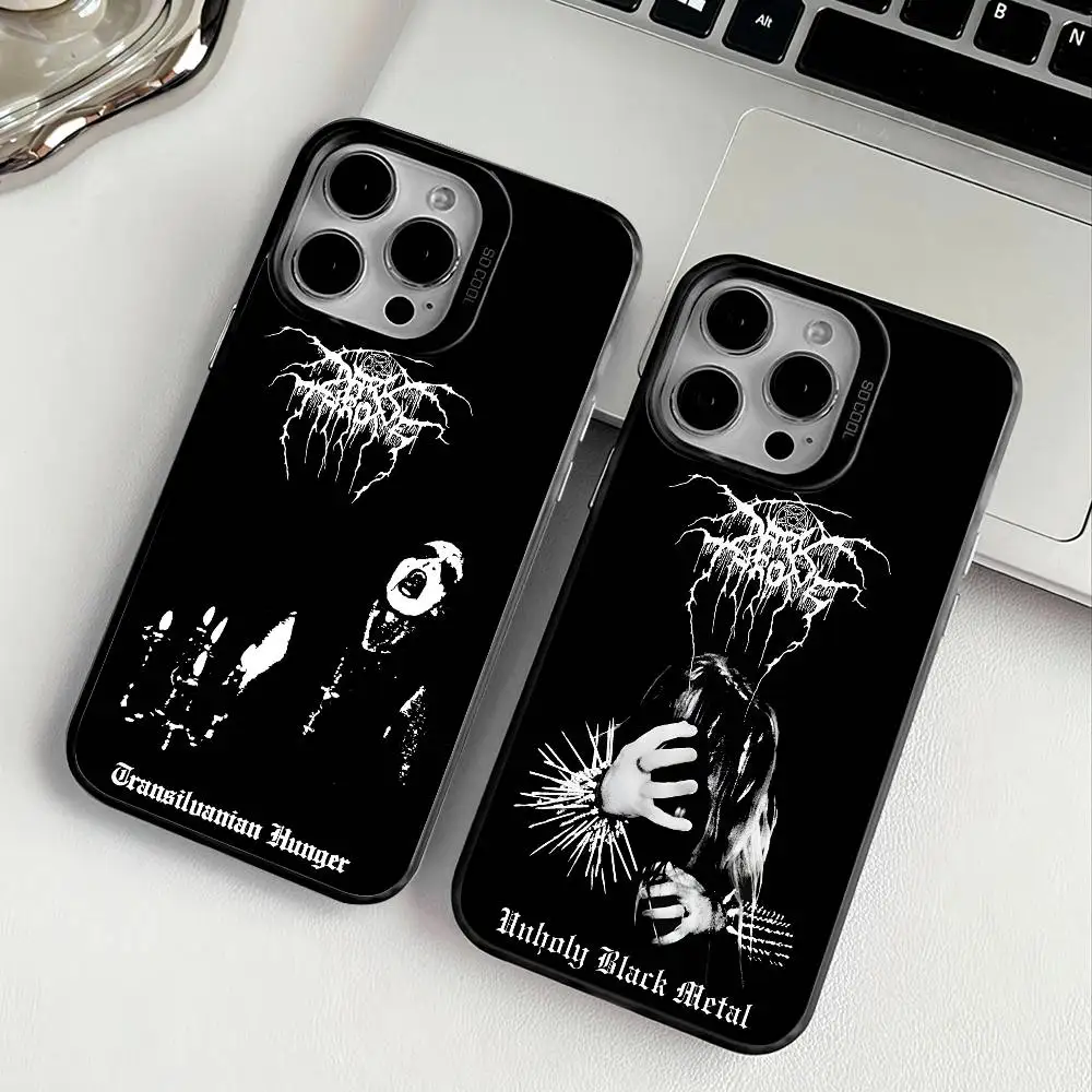 DARKTHRONE True Norwegian Black Metal Phone Case Capa transparente que muda de cor para iPhone 11-16 TPU anti-queda, ajuste fino.