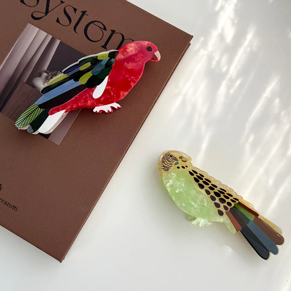 

DS 13CM Large Cartoon Parrot Hair Claw Clips Acetate Claw Clips Animal Bird Series Hair Clips for Women Girls Hair Accessories