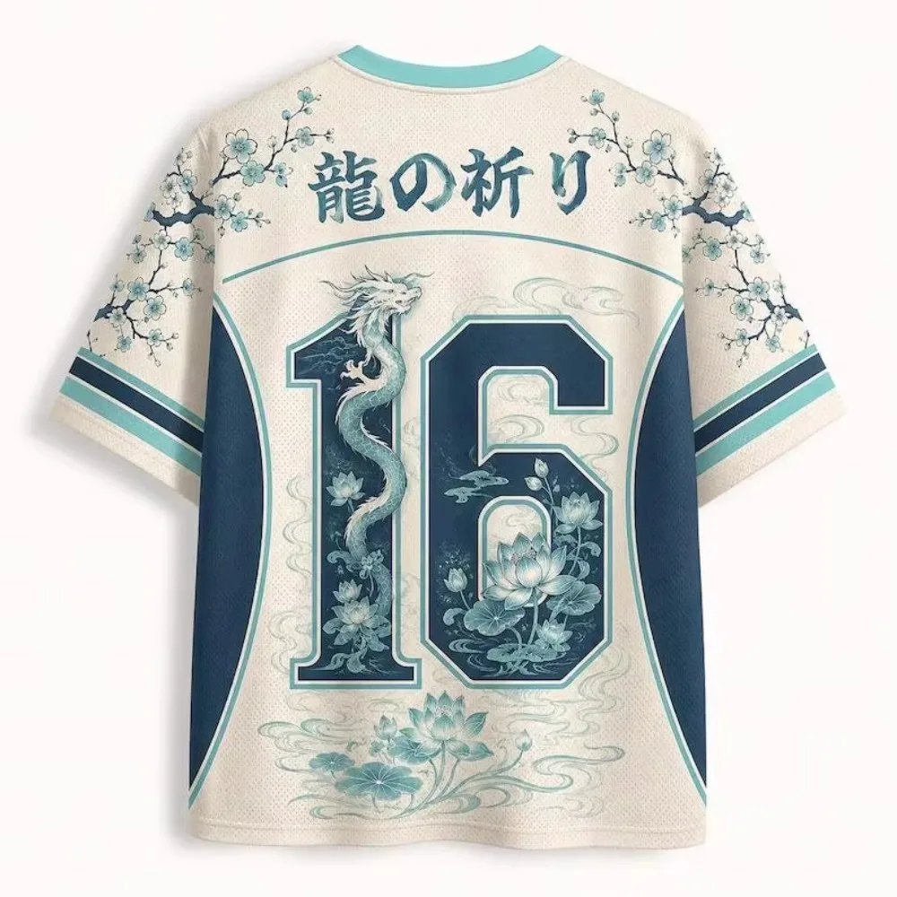 Chinese Dragon Lotus 3DPrint Jersey Shirt MenWomen VNeck Short Sleeve Streetwear Vintage Floral Dragon Graphic Sports Tee Unisex