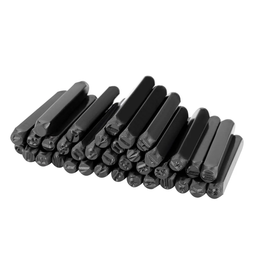 

Набор штампов-пробойников для цифр и букв 6 мм, из углеродистой стали, с заглавными буквами, художественным шрифтом и дизайном в виде сердца, для гравировки