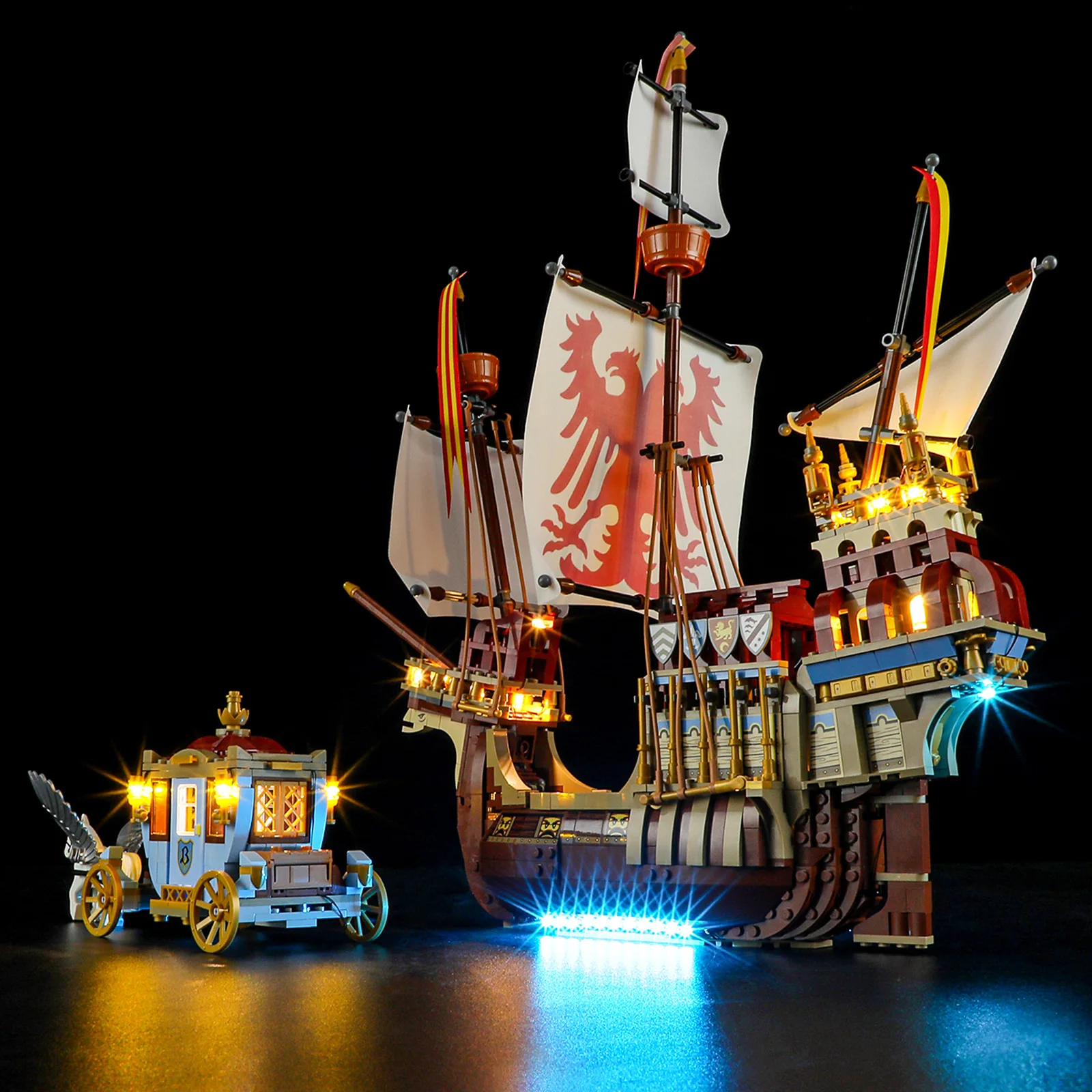 (Alleen LED-licht zonder bakstenen) 76440 scheepsdriewizardtoernooi: de aankomstideeën (exclusief bouwstenen kits sets model)