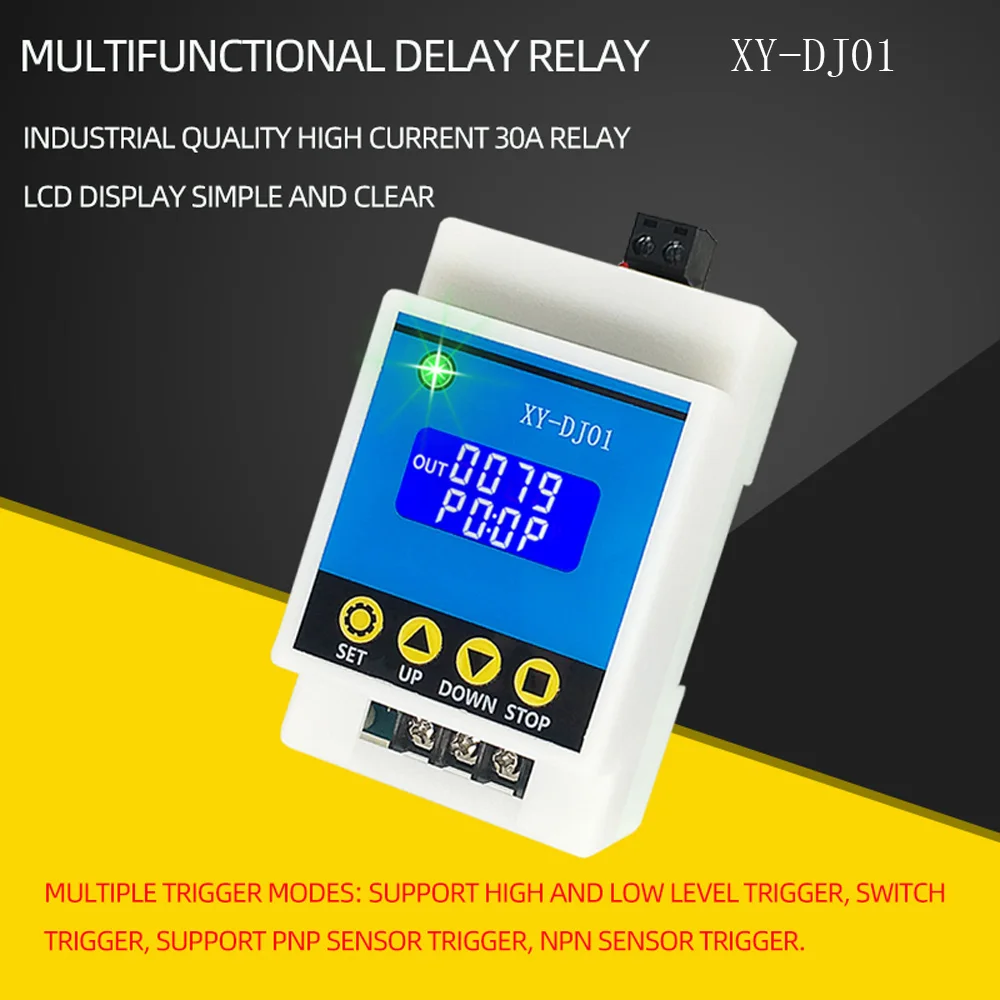 DC 6-30V Time Delay Relay Module Programmable Timer Relay Control Switch Circuit Timing Trigger Cycle with LCD Digital Display