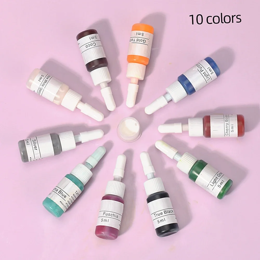 

10 Color Professional 5ml Tattoo Ink Pigment Beauty Paints for Body Art Makeup Tattoo Pigment Practice Set Tattoo Inks