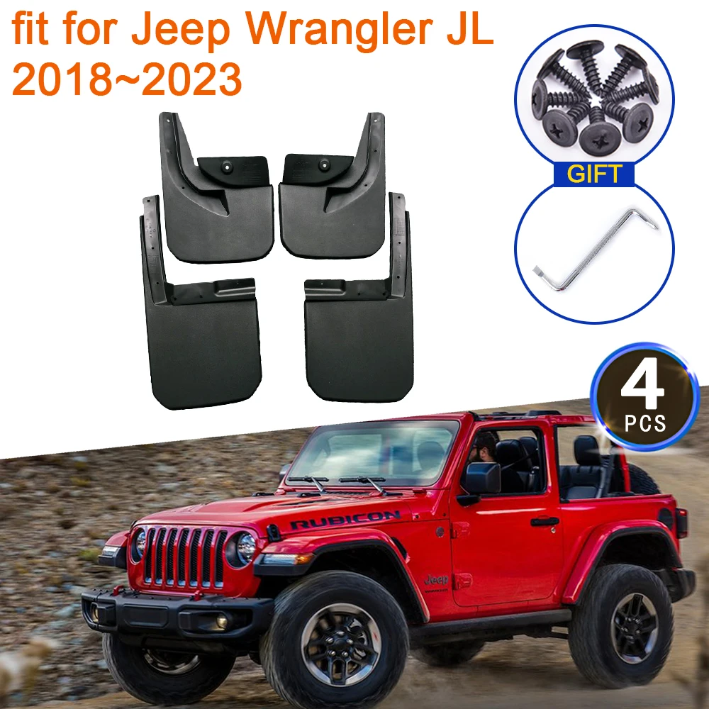 

4x для Jeep Wrangler JL 2018 2019 2020 2021 2022 2023 брызговики переднее заднее колесо крыло брызговик автомобильные аксессуары