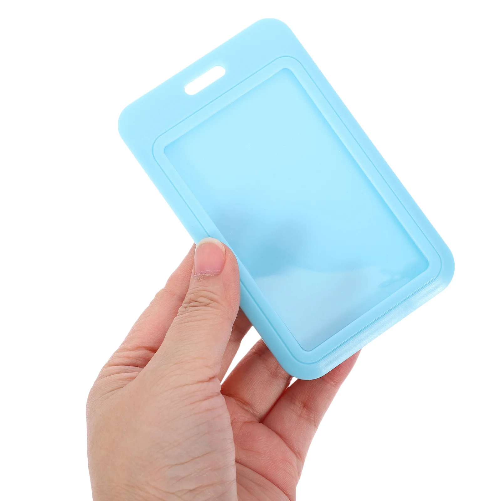 

10pcs Sliding Id Badge Holder Card Sleeve Keychain Buckle Compact Visible Design For Id Credit Bus Office Name Cards Library