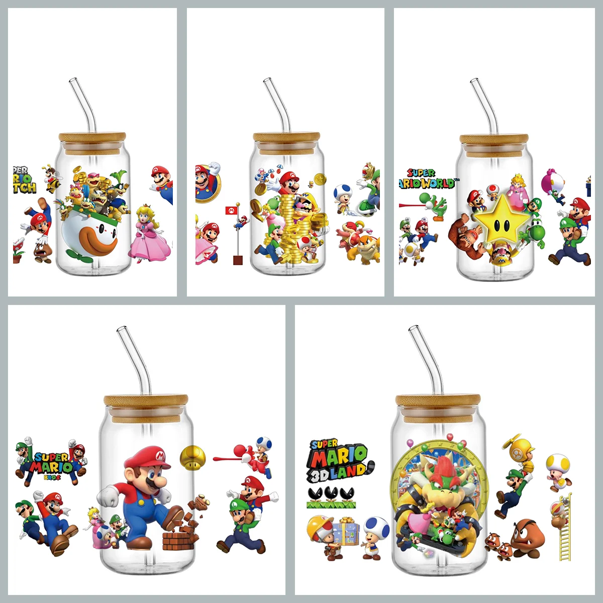 Cute Game Cartoon Hero Green Outfit with Friends Waterproof UV DTF Wrap Decal Tumbler Glass Waterproof Transfer Stickers DIY