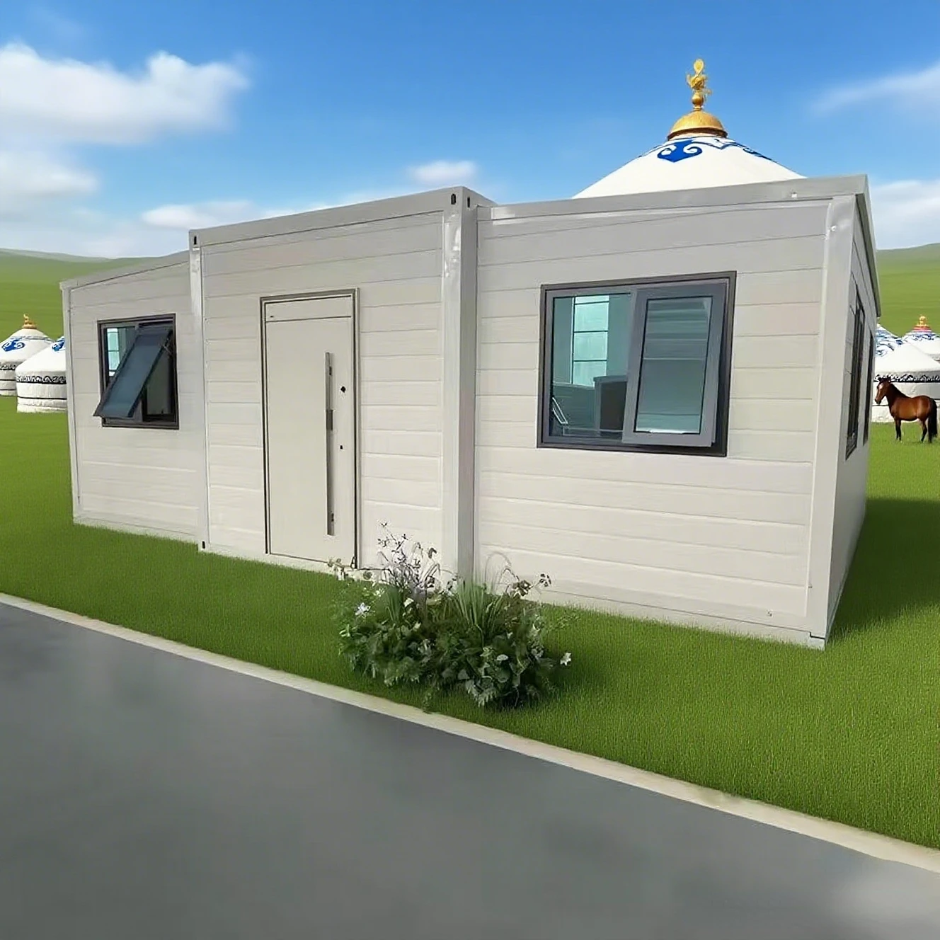 Factory Customized Double-wing Folding Box Versatile Usage-Quick Installation Custom Color Micro Container House