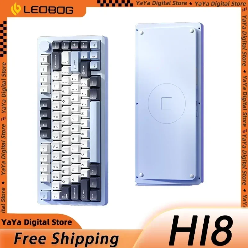 LEOBOG Hi8 Mechanical Keyboard Aluminum Alloy Three Mode Multifunctional Knob 8000mAh Gaming Keyboard Hot Swap Pc Gamer Office