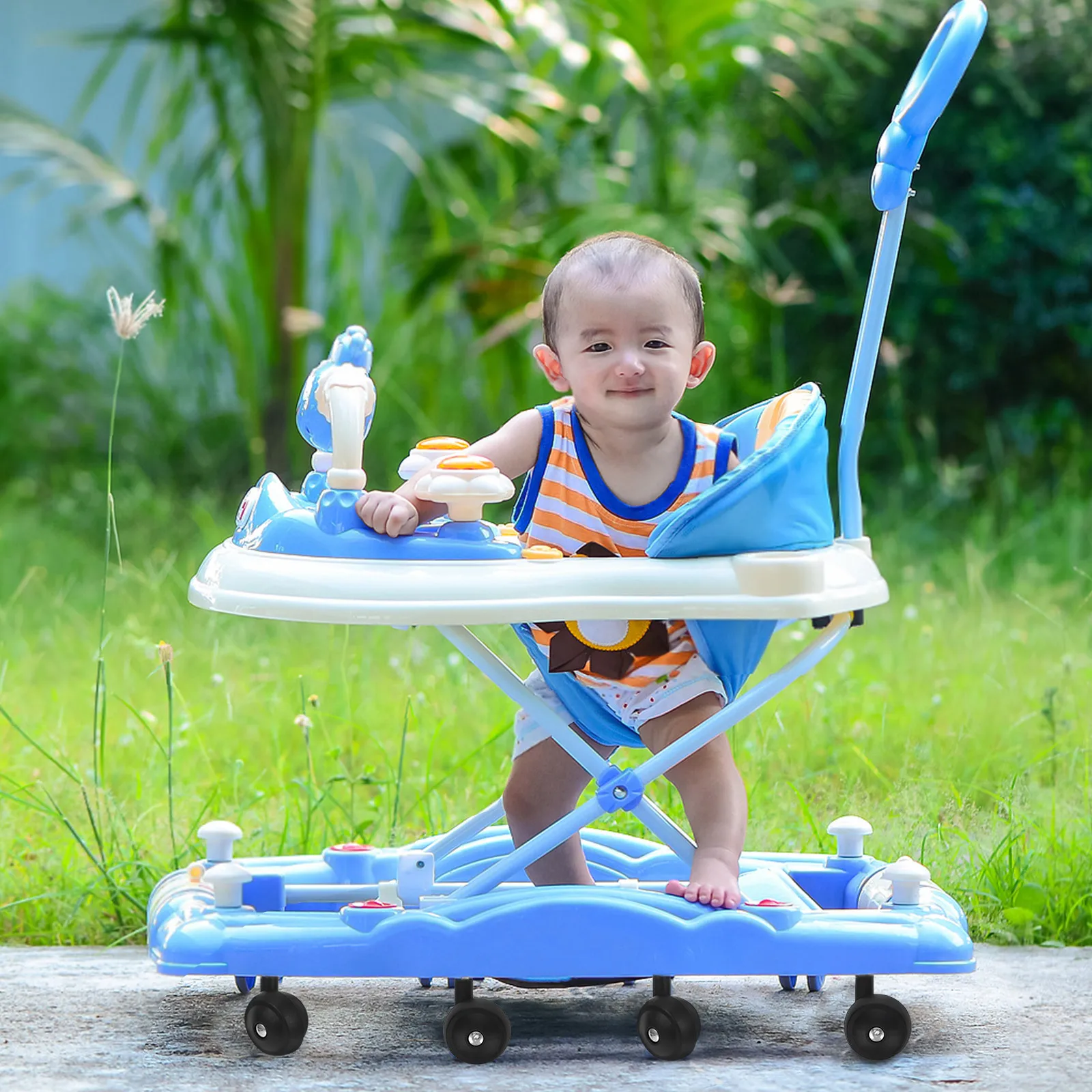 

4pcs Replacement Baby Walker Wheels Universal Fit Smooth Rolling Caster For Stroller Crib Durable Plastic Swivel Wheels